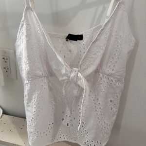 Santuary Tie Eyelet Cami in White
